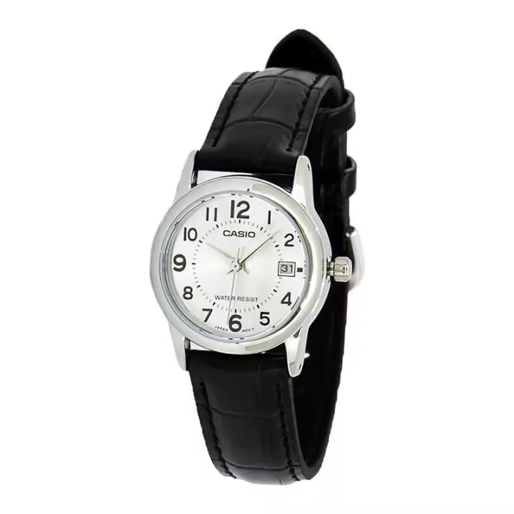 Reloj Casio Señora LTP-V002L-7BU correa negra esfera plateada LTP-V002L7BU - 1