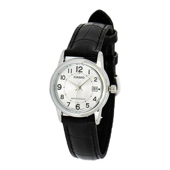 Reloj Casio Señora LTP-V002L-7BU correa negra esfera plateada LTP-V002L7BU - 1