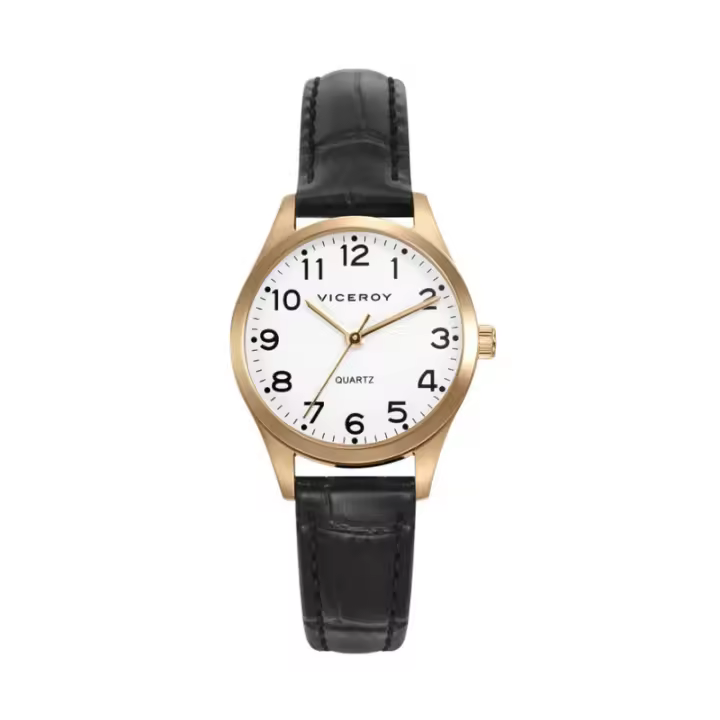 Reloj Viceroy Mujer Correa Piel Negra Numeros Arabes 42222-94 - 1