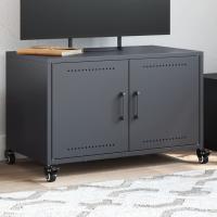 vidaXL Mueble de TV de acero oliva 68x39x43,5 cm en color Verde/Antracita/Rosa y más | almacenamiento funcional diseño moderno para baño dormitorio sala - details 1