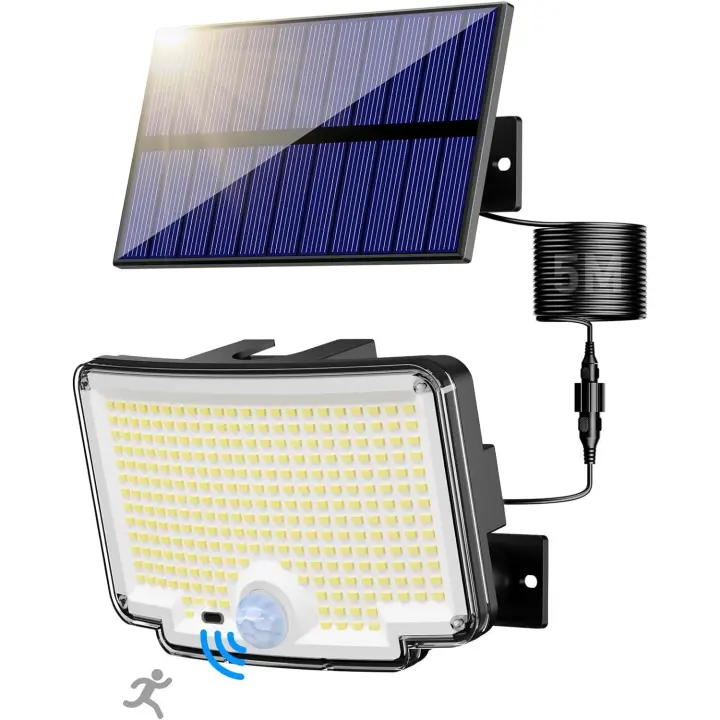 Foco solar para Exterior, [160 LED/Iluminación de 270 °], 6500 K, Luz solar para Jardín exterior IP65 con Mando - 1