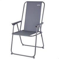 Aktive - Silla plegable camping, color gris, 45x45x90 cm, incorpora topes antivuelco, soporta un peso máx. de 110 kg, estructura acero, tejido poliéster, reposabrazos plástico, sillas plegables de camping, - details 0