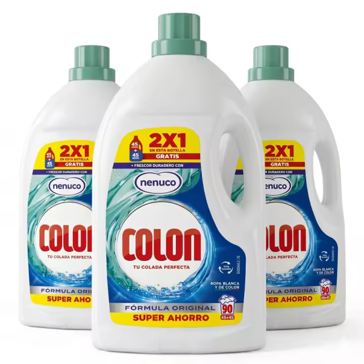 Colon Nenuco Detergente para la Lavadora, 270 Lavados (Formato 3x90), Ropa Blanca y Color, Aroma Fresco, Ropa sin Manchas - 1