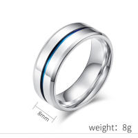 Anillo De Acero De Titanio Con Ranuras Azules Simples Para Hombres Joyería De Acero Inoxidable Accesorios De Mayorista Al Por Menor Y Dropshipping - details 5