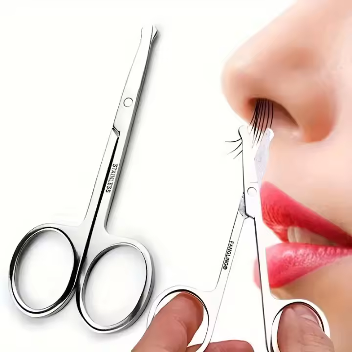 Tijeras De Cejas Y Barba De Acero Inoxidable Para Peinado Facial Tamaño Compacto Para Hombres Y Mujeres Uso En Cejas Nariz Y Barba - 1