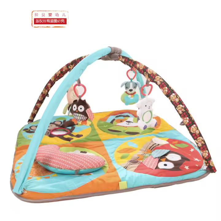Colchoneta para gatear para bebés, juego de actividades en el bosque, manta para gatear, estante de fitness para bebés, juguete de peluche - 1