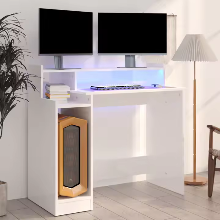 Exscriber con LED Blanco Limpio 97x45x90cm Madera Multicapa - 1