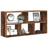 vidaXL Estante de pared madera ingeniería 100x25x50 cm en color Roble ahumado/Roble Sonoma/Negro y más | práctico organizador multiusos diseño compacto funcional - details 5