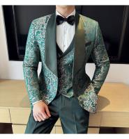 Traje De Tres Piezas Para Hombre Estilo Británico Primavera 2025 Traje De Negocios Casual Chaqueta Pantalón Alta Densidad Jacquard Vestido De Boda - details 8