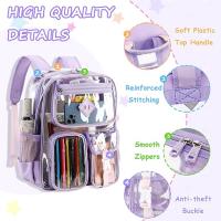 Mochara Clara PARAS LA Escuela, transparente resistente PVC bookbag para el estadio de las niñas aprobó VE a través moChila - details 3