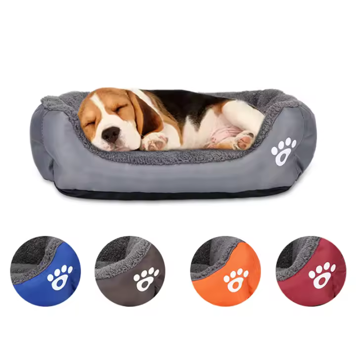 Cama Para Perros Y Gatos Pequeños Y Grandes Almohadilla Suave De PU Material Transpirable Accesorios Para Mascotas Cesta Grande Con Alfombra Ropa De Cama Para Perrera - 1