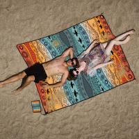Manta De Playa Impermeable Y Sin Arena Grande Con 4 Palos 70''×86'' Ligera Para Picnic Viaje Camping Material De Lona - details 2