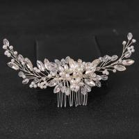 Diadema De Boda Con Flor De Cristal Y Perla Peine Para El Cabello Accesorios De Joyería Para Fiesta Y Celebraciones - details 1