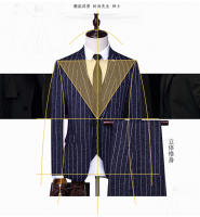 Traje De Tres Piezas Para Hombre Con Rayas Y Cuadros Chaqueta Con Cuello En V Pantalones Elegantes Para Ocasiones Casuales Y De Negocios - details 20