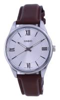 Reloj analógico Casio MTP-V005L-7b5 correa de cuero color marrón - details 1