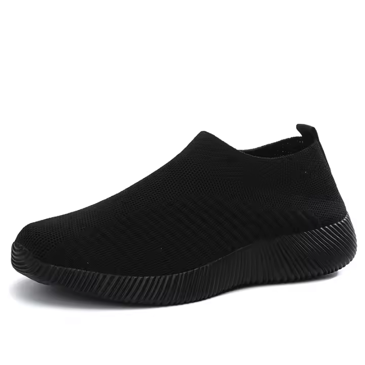 Zapatillas De Paseo Para Mujer Suela Baja Respirables Tejidas Con Suela EVA Zapatos Planos Casuales Transpirables Para Caminar - 1