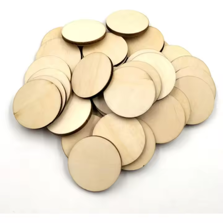 100 unidades rebanadas de madera natural, 20mm redondo, sin terminar para pintura, suspensión puerta, decoración la boda, álbumes, discos - 1
