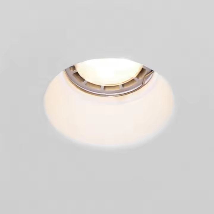 LEDKIA LIGHTING - Aro Downlight Integración Escayola/Pladur Circular | Soporte GU10/GU5.3 | Corte Ø133 mm | Diseño Minimalista | Resistente al Calor | Interior IP20, Blanco, Yeso - 1