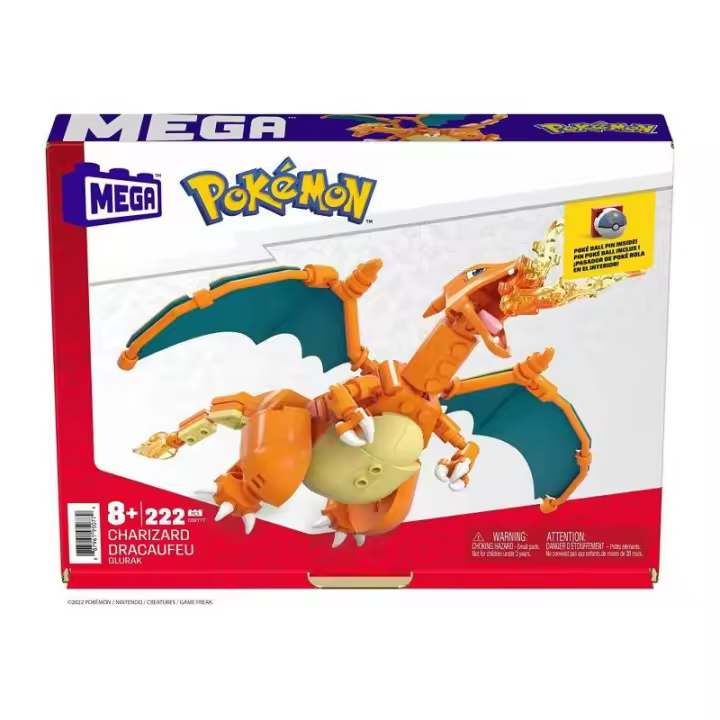 MEGA CONSTRUX POKÉMON CHARIZARD FIGURA DE 222 BLOQUES DE CONSTRUCCIÓN DE MATTEL - 1