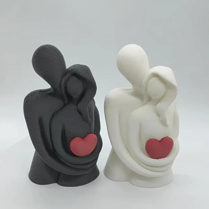 Estatua Modern Love Embrace 3D Impreso Adorno Decorativo De Pareja Abrazando Para Bodas Aniversarios Y Cumpleaños Regalo Perfecto Para Día De San Valentín Y Aniversario