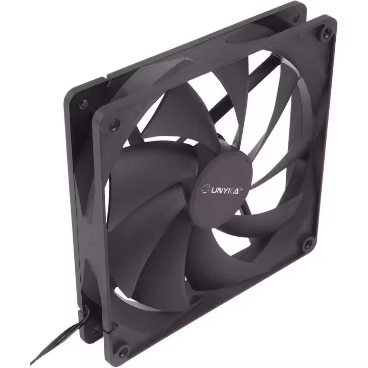 UNYKAch Ventilador de Ordenador 140 mm, 51790, Negro Básico PC, 1000 RPM, 3 Pines, 9 Aspas, Silencioso - 1