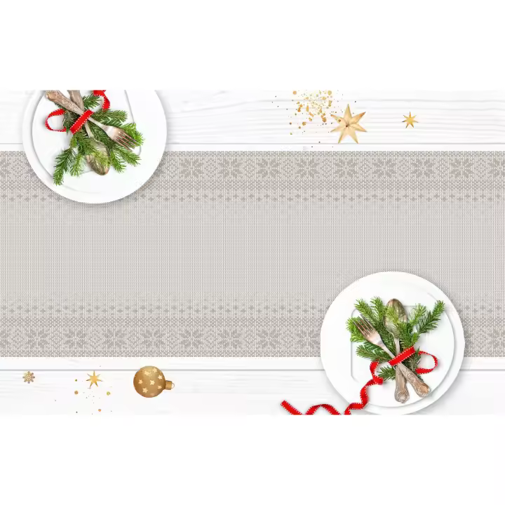 VINILIKO, Camino de mesa Invierno beige  30x120 cm - 1