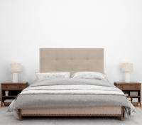 DHOME Cabecero Capitoné hasta el Suelo Cabezal 8cm tapizado ACUALINE Tela y Polipiel para Cama Dormitorio (Beige Tela) - details 2