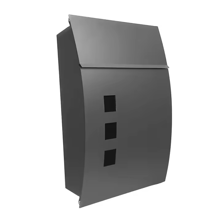 Buzon De Correo Mate Acero Galvanizado Gris 45x31x10 Cm fabrilamp De Diseño Antilluvia, Cerradura Cilindrica - 1