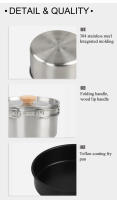 Set De Cocina Para Camping Leaftour De Acero Inoxidable Con Olla Tetera Y Sartén Essentials Para 2-3 Personas Para Cocinar Al Aire Libre - details 2