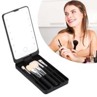 Juego de brochillas de maquillaje de viaje con Espejo con Luz LED y 5 - details 3