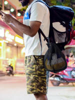 Mochila Portátil De Baloncesto Con Cierre De Cordón Bolsa De Red Para Fútbol Voleibol Almacenamiento Deportivo Para Viajes Al Gimnasio Y Yoga - details 2