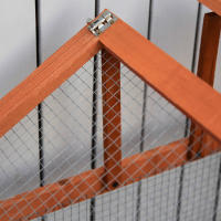 PawHut Conejera Exterior de Madera 180x90x48 cm Jaulas para Conejos Grande Casa para Animales Pequeños con 3 Puertas y Alambre de Metal Natural - details 6