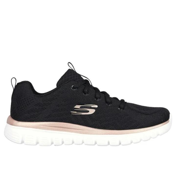 Skechers graceful get connected women black gold 12615-bkgd