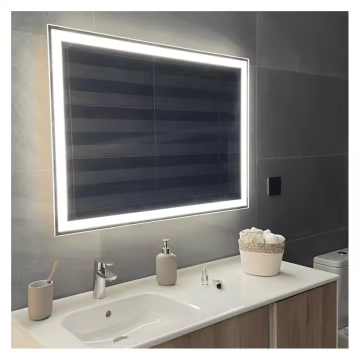 APLIKE BATHROOM LIGHTING - Modelo Altea Touch | Espejo de Baño Rectangular con Luz LED - Botón Touch de Encendido y AntiVaho - Luz Blanca Fría (5700K) - 1