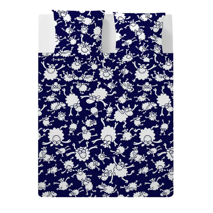 KUKUXUMUSU - Sábana encimera KAPUT 100% algodón 144 hilos, ropa de cama, disponible para cama de 90 cm (160x270 cm), 135 cm (210x270 cm), 150/160 cm ( 240x270 cm), 180 cm (270x270 cm). Fabricado en España. - 1