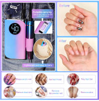 Set De Pulidora De Uñas Eléctrica Profesional 40000 Rpm Máquina Portátil Para Hogar Y Salón De Belleza Herramienta De Manicura - details 4