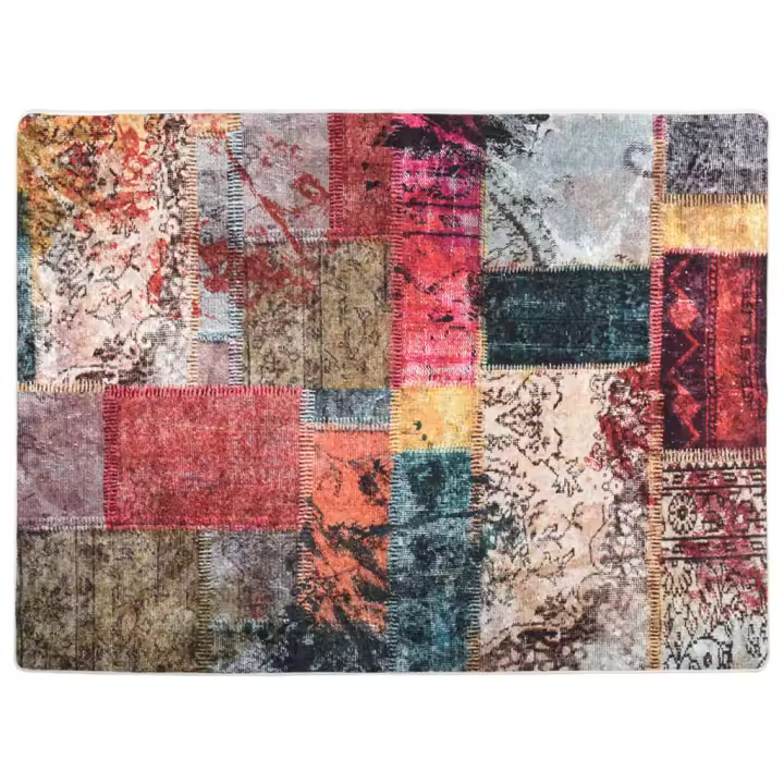 vidaXL Alfombra lavable antideslizante multicolor 400x300 cm Color Negro,  Antracita,  Gris y mas Alfombras de área  Alfombra de Piso para Sala de Estar Dormitorio Habitación Salón - 1