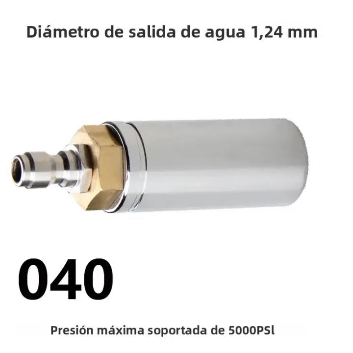 Boquilla Turbo 5000PSI Rotativa 360° Cuerpo De Acero Inoxidable Cerámica De Núcleo Alta Presión Conector Rápido Para Limpieza Municipal - 1