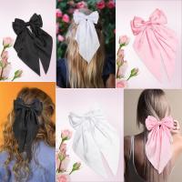 Diademas De Satén Sólido Para Niñas Colores Rosa/Negro/Blanco Accesorios De Cabello Para Mujer Diadema De Clip De Moda Para Primavera - details 4