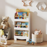 AIYAPLAY Librería Infantil de 3 Niveles Estantería para Libros Infantil Diseño de Osito para Sala de Juegos Dormitorio Guardería Natural - details 1