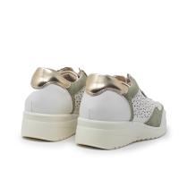 AMARPIES 28308BLCO-KA Sneakers mujer 35590 25V CASUAL SPORT PICADO BLANCO-KAKI - details 1
