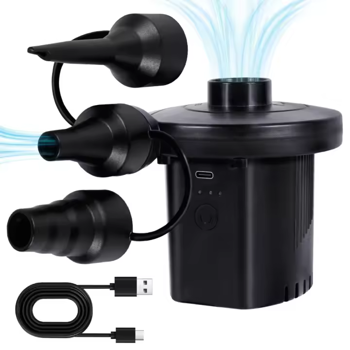 Bomba De Aire Eléctrica Portátil 2000mAh Recargable Por USB Para Inflar Y Deflar Flotadores De Piscina Y Camas De Aire Con Almacenamiento Vacío - 1