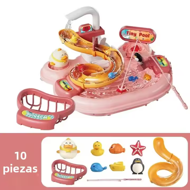 Juguetes De Cocina Interactivos Para Niños 2-en-1 Basin De Juego De Cocina Y Juguete De Pesca Montessori Educativo Para Edades 3-12 Años - 1