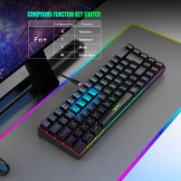 Teclado De Juego Con Iluminación RGB De 69 Teclas Diseño Compacto De 68% Teclado Conectado Por Cable Estándar Para Oficinistas Y Jugadores - details 7