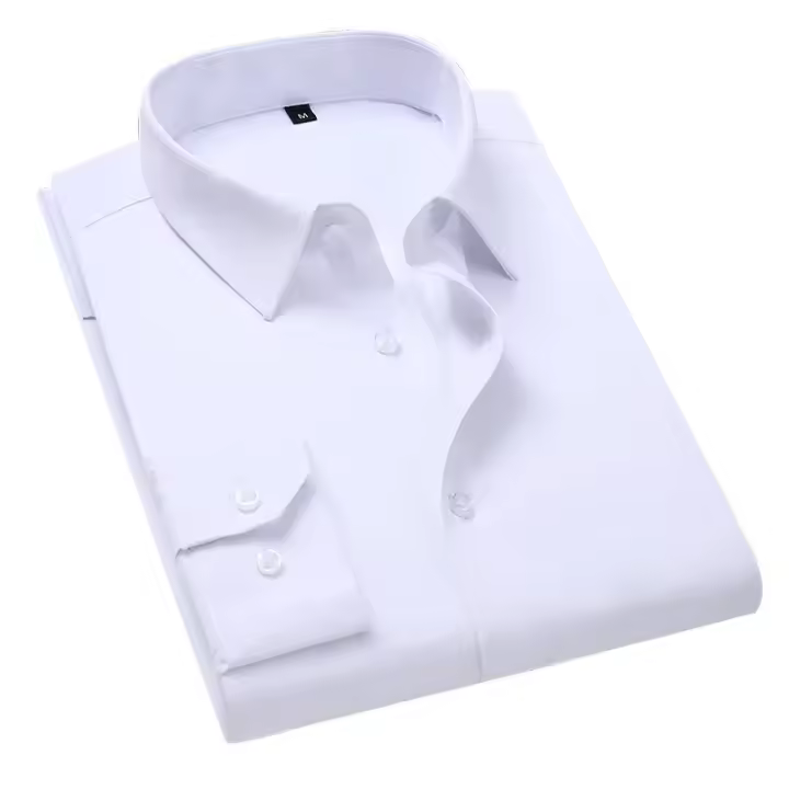 Camisa Clásica Para Hombres Tallas Grandes 6XL 7XL 8XL Blanco Manga Larga Estilo Trabajo Y Casual Sólido De Cuello Cuadrado - 1