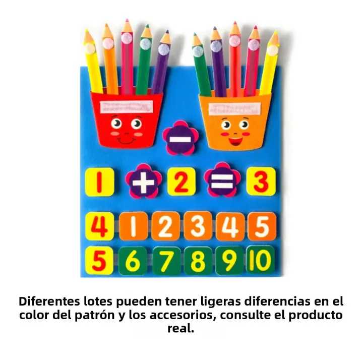 Juguetes Montessori Para Niños Juego De Aprendizaje Temprano De Conteo Con Números De Dedos De Tercio Madera Y Algodón - 1