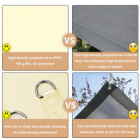 Sail De Sombra Impermeable 300D Gris Y Beige Cuadrado Rectangular Para Jardín Piscina Camping Senderismo Refugio Del Sol - details 5