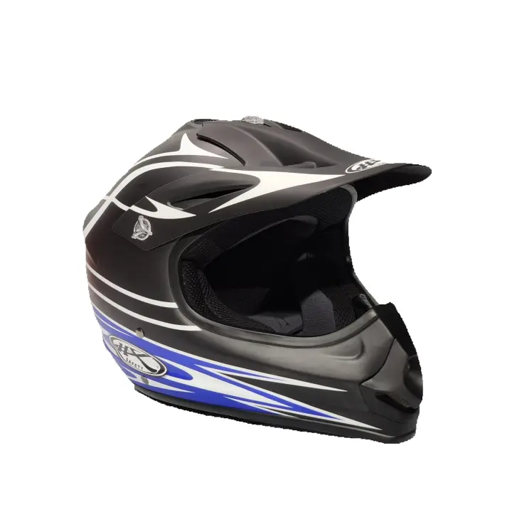 Casco Cross NZi HX Cannon SBBLW Black Blue Helix MATE - 1