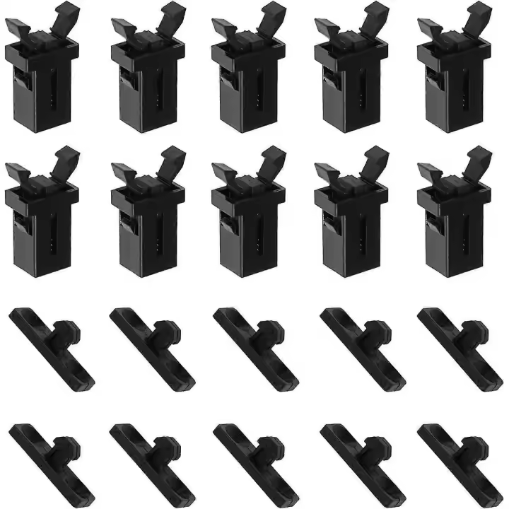 10 Pares de tapa superior tactil Bin Latch plástico reemplazo de reparación de repuesto Negro compatible con Brabantia 3 to 50 litros - 1