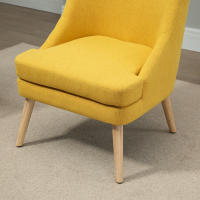 Silla de Salón Dormitorio Toque de Lino Madera Amarillo - details 2